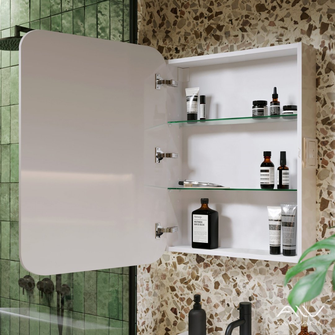 Шкаф зеркальный навесной KABINKA.KZ Lana 70, 70x15.3x80 см, белый