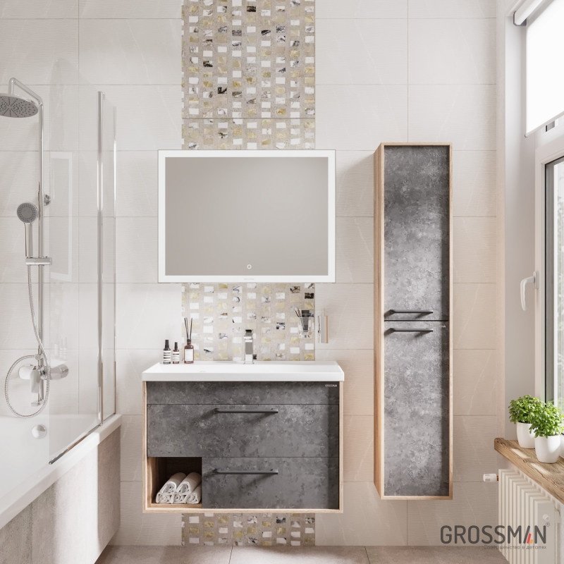 Grossman "РЕАЛ-30 см", 30x25x150 см, серый, коричневый купить,NaN