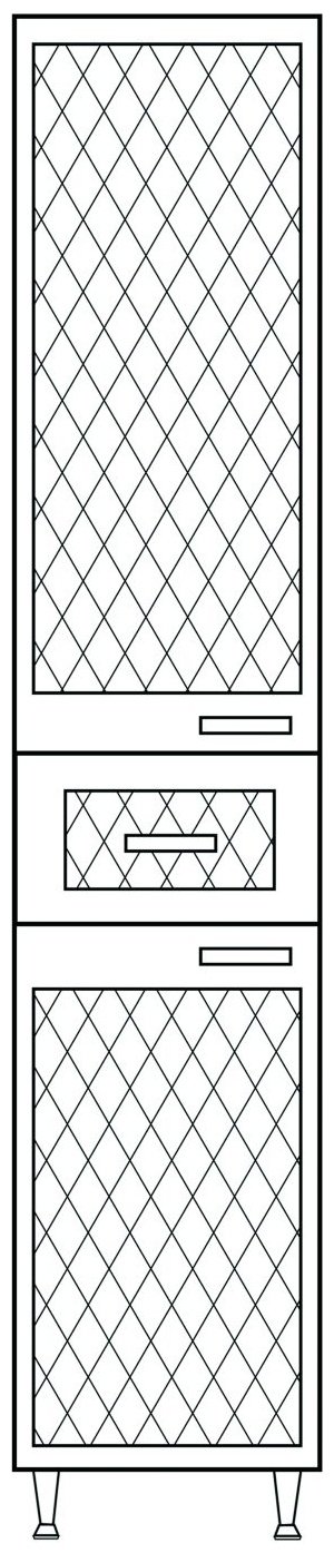 Шкаф-пенал напольный KABINKA.KZ Максима 29387, 30x29x200 см, белый