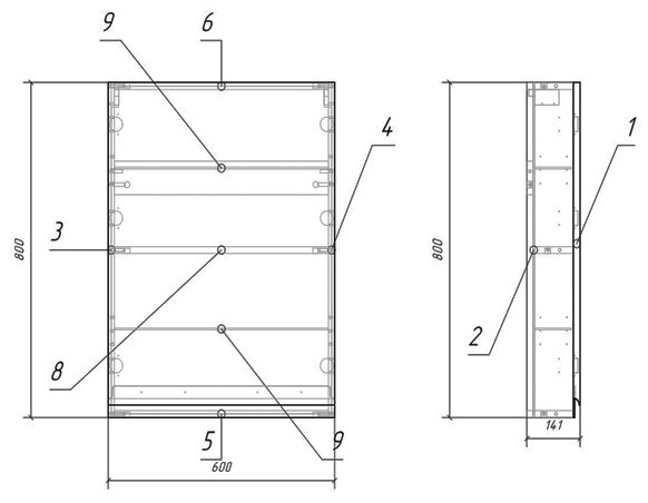 Шкаф навесной Cersanit 60x14.1x80 см, MODUO 60 купить,NaN