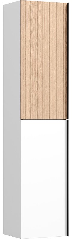 Шкаф-пенал навесной KABINKA.KZ PDL35W, 35x30x160 см, белый, коричневый