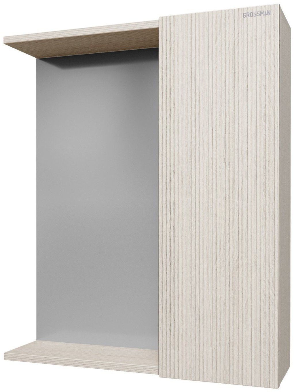Шкаф зеркальный навесной Grossman ЮНИТ, 60x16x70 см, белый, бежевый купить,NaN
