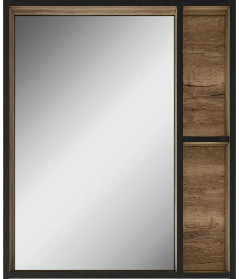 Шкаф зеркальный навесной KABINKA.KZ Байтерек, 60x14.3x72.2 см, коричневый, черный