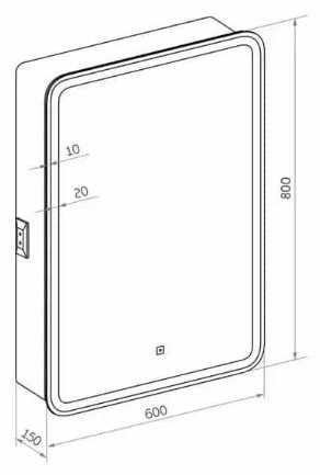 Шкаф зеркальный навесной Taliente CBled 60 см TA-CBled-EL6080R, 60x15x80 см, белый