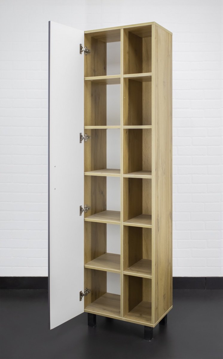 Шкаф-пенал напольный KABINKA.KZ Байтерек, 50x32.3x182.1 см, коричневый, графит купить,NaN