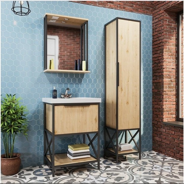 Шкаф навесной Mixline БРУКЛИН 60 , 60x60x70 см, черный купить,NaN