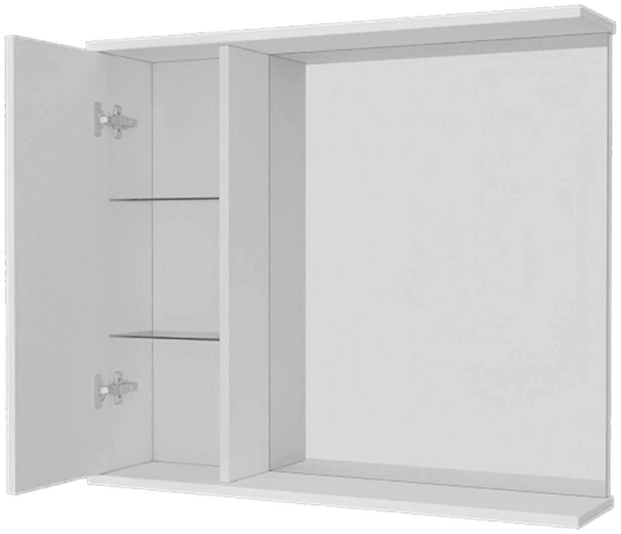 Шкаф навесной AVK Рита, 1 Дверь+Зеркало, 60x17.5x70 см, белый, коричневый