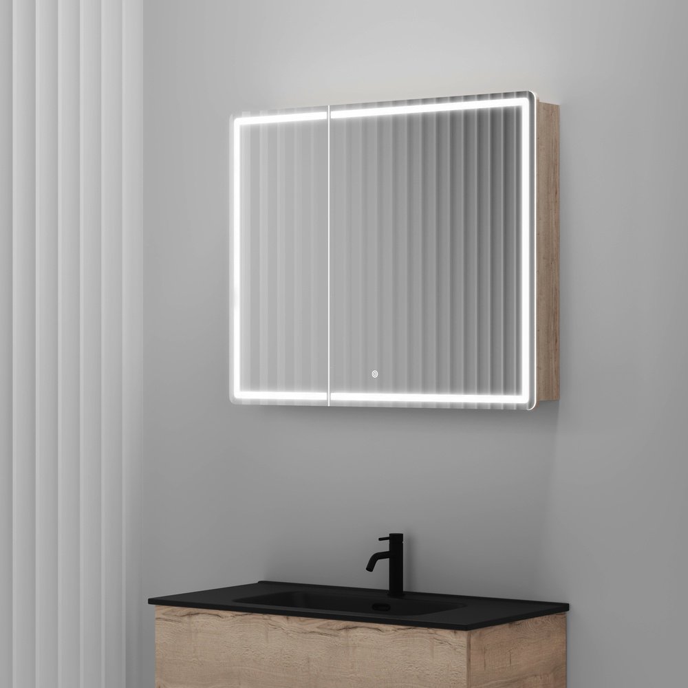 Шкаф зеркальный навесной KABINKA.KZ Mirror, 89x15x74 см, коричневый купить,NaN