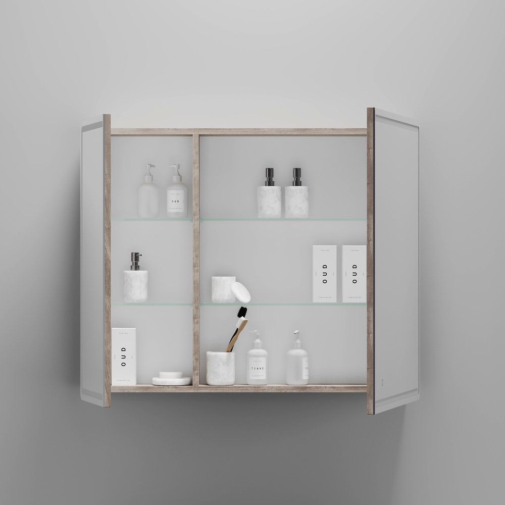 Шкаф зеркальный навесной KABINKA.KZ Mirror, 89x15x74 см, коричневый купить,NaN