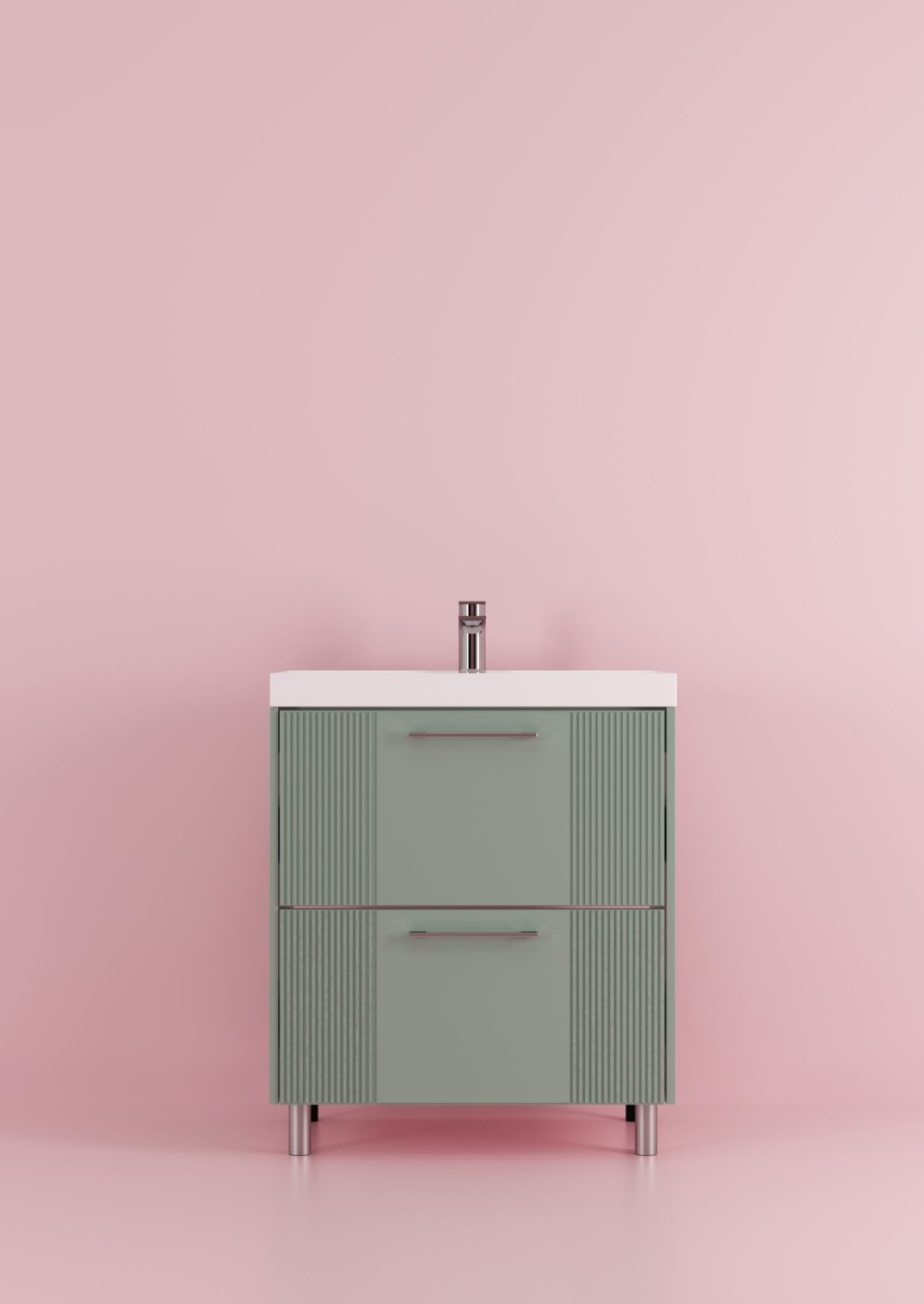 Тумба с раковиной KABINKA.KZ Альба, 70x80x45 см, зеленый
