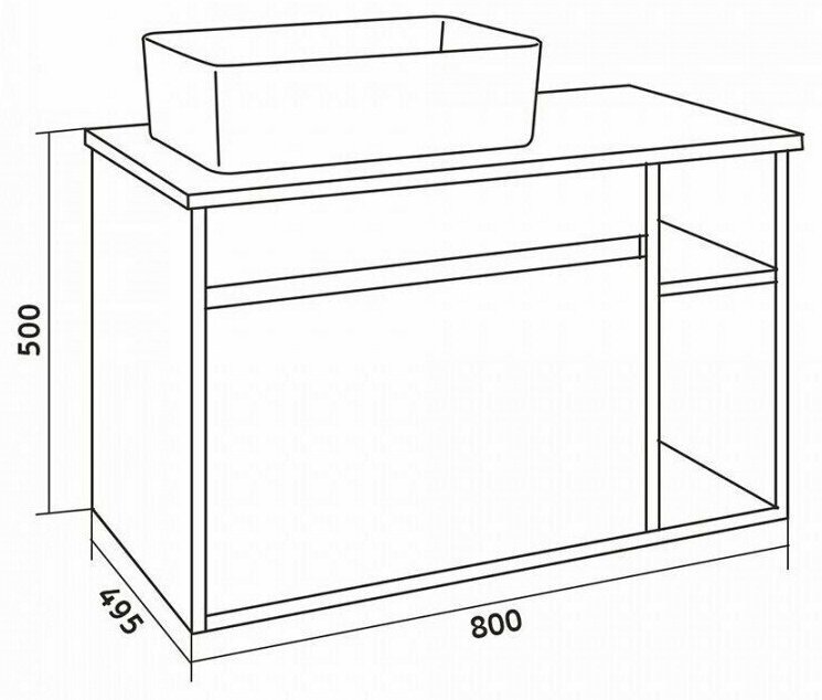 Тумба с раковиной Grossman 108005, 80x50x49 см, серый купить,NaN