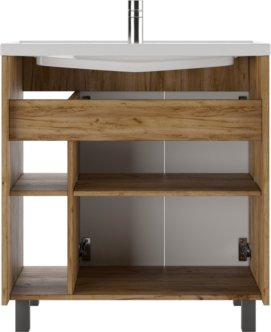 Тумба с раковиной KABINKA.KZ Байтерек, 77.2x72x44.4 см, коричневый, графит купить,NaN
