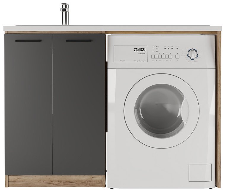 Тумба с раковиной Домино DCR2214T , 120x90.9x47.6 см, коричневый, черный купить,NaN