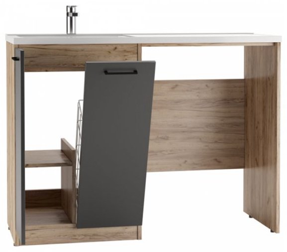 Тумба с раковиной Домино DCR2214T , 120x90.9x47.6 см, коричневый, черный купить,NaN