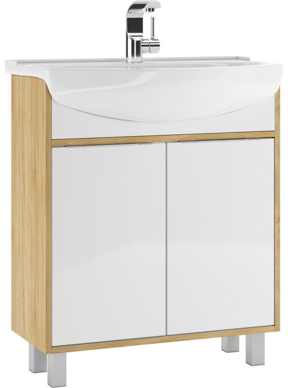 Тумба с раковиной KABINKA.KZ DP9009T, 70.5x82x30.1 см, белый, коричневый купить,NaN