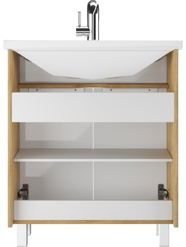 Тумба с раковиной KABINKA.KZ DP9009T, 70.5x82x30.1 см, белый, коричневый купить,NaN