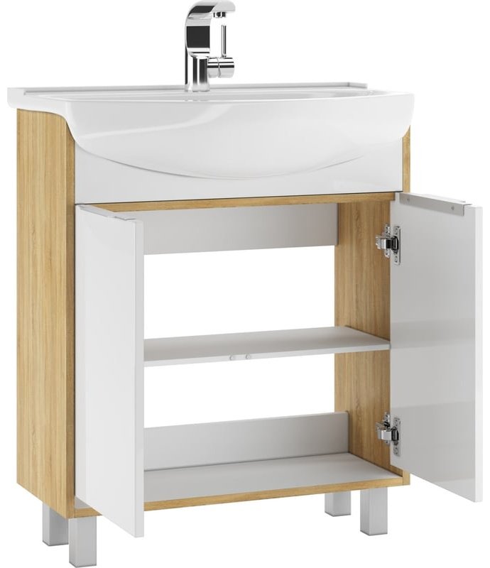 Тумба с раковиной KABINKA.KZ DP9009T, 70.5x82x30.1 см, белый, коричневый купить,NaN