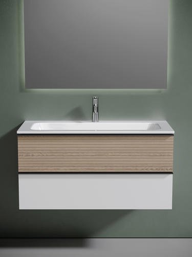 Тумба без раковины KABINKA.KZ DL100W, 99.5x50x44.5 см, белый, коричневый купить,NaN