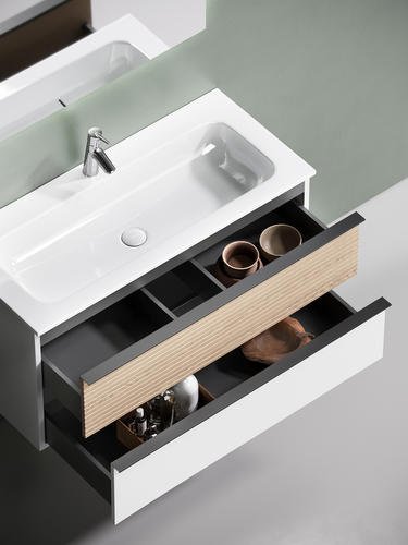 Тумба без раковины KABINKA.KZ DL100W, 99.5x50x44.5 см, белый, коричневый купить,NaN