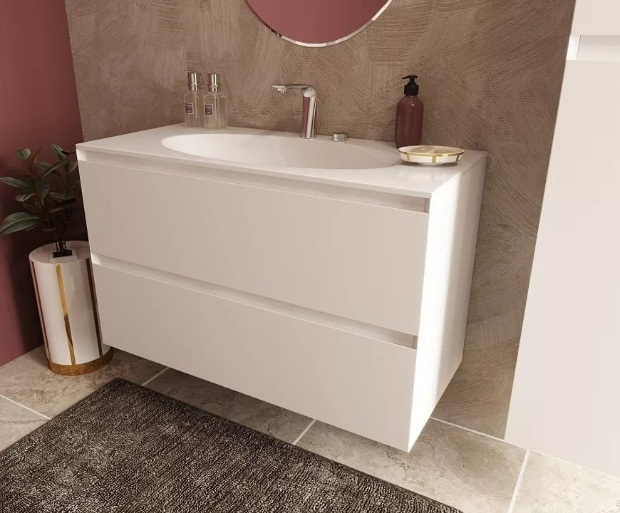 Тумба без раковины KABINKA.KZ Malta, 99.8x46.6x60.7 см, белый