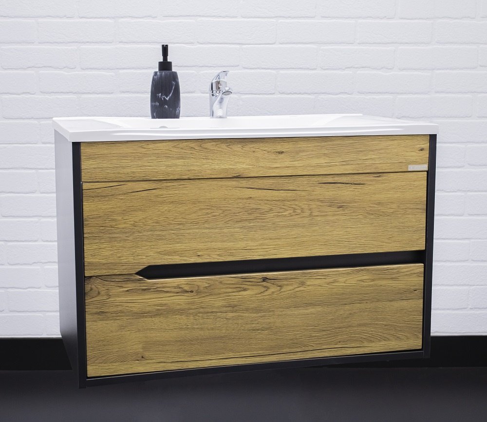 Тумба с раковиной KABINKA.KZ DK3202T, 77.6x52x43.6 см, серый, коричневый - ForteMarket Тумба с раковиной KABINKA.KZ DK3202T, 77.6x52x43.6 см, серый, коричневый купить,NaN