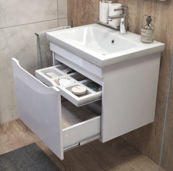 Тумба с раковиной KABINKA.KZ tp.GRI.COM.60.1Y комплект, 60x51.5x45 см, белый