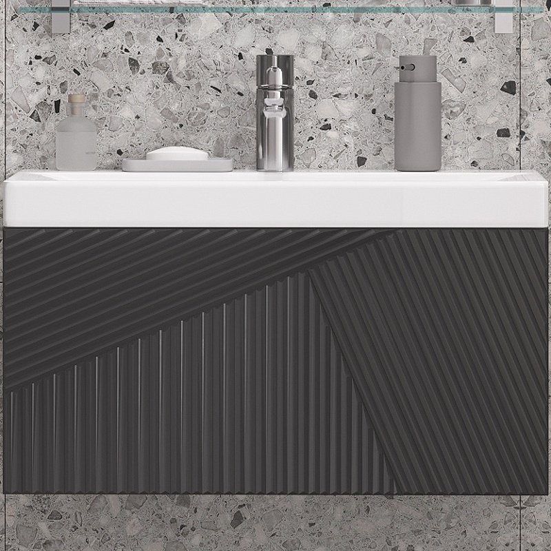 Тумба с раковиной KABINKA.KZ tpEDG.70.1Y-231 компл, 70x34.3x38.8 см, черный купить,NaN