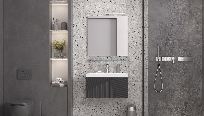 Тумба с раковиной KABINKA.KZ tpEDG.70.1Y-231 компл, 70x34.3x38.8 см, черный купить,NaN