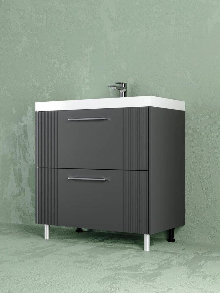 Тумба с раковиной KABINKA.KZ Слим 70, 70x80x45 см, черный купить,NaN