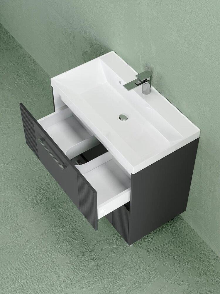Тумба с раковиной KABINKA.KZ Слим 70, 70x80x45 см, черный купить,NaN