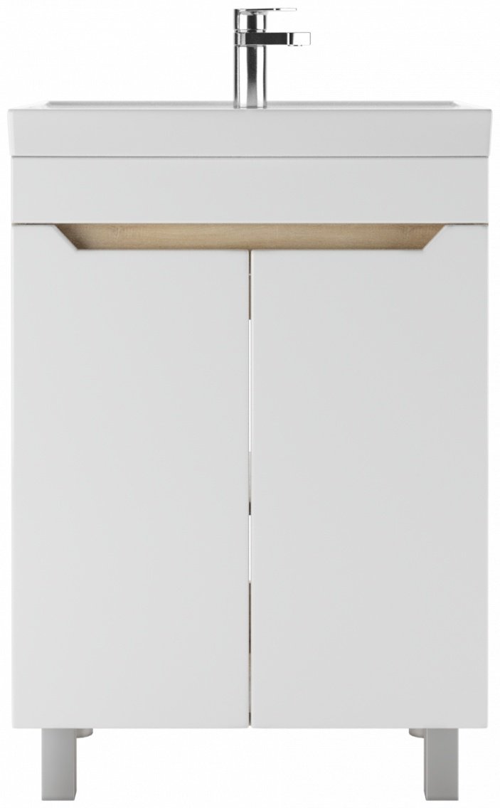 Тумба с раковиной KABINKA.KZ Адай, 57.5x79x43.5 см, белый, коричневый - ForteMarket Тумба с раковиной KABINKA.KZ Адай, 57.5x79x43.5 см, белый, коричневый купить,NaN