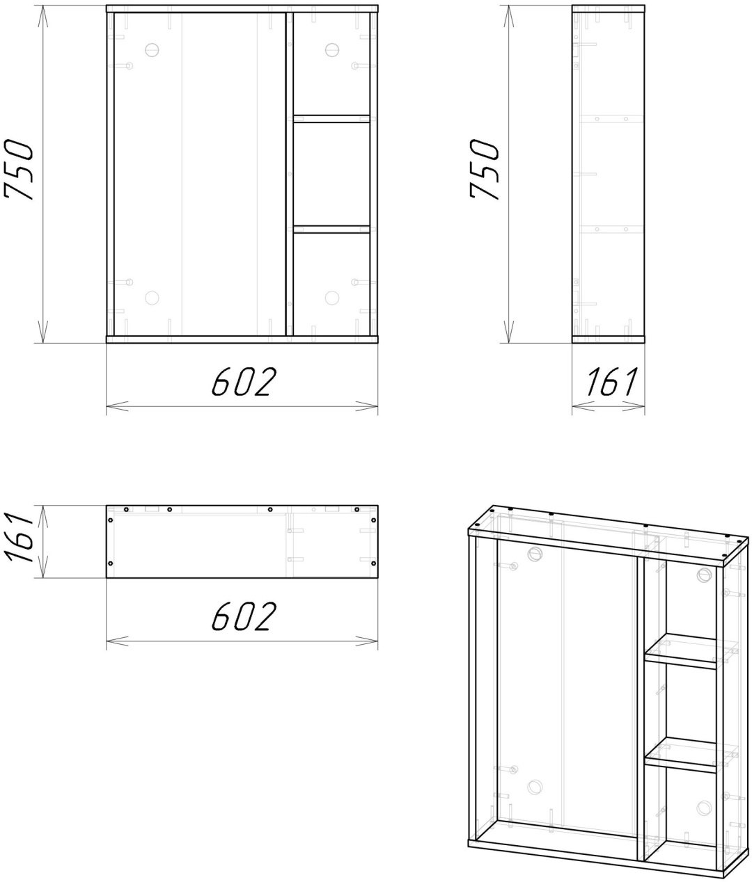 Тумба с раковиной Grossman 106002, 60x70x38 см, коричневый, графит купить,NaN