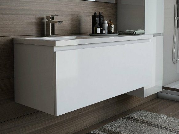 Тумба с раковиной KABINKA.KZ ФР-00002302, 115x45.5x48 см, белый