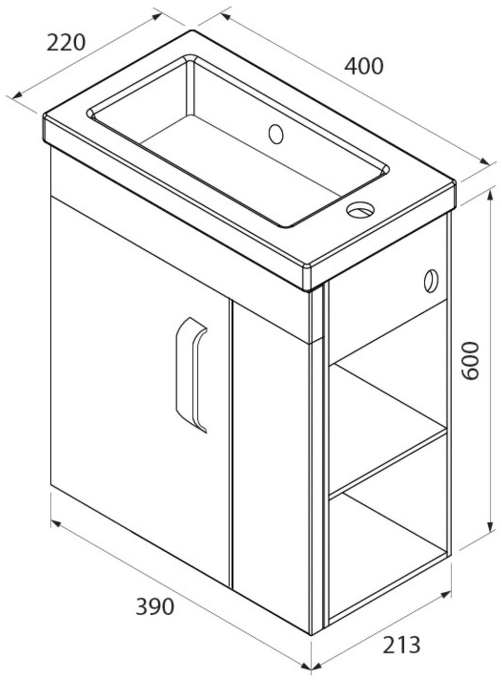 Тумба с раковиной IDDIS TORR TOR40WRi95K, 40x60x22 см, белый купить,NaN