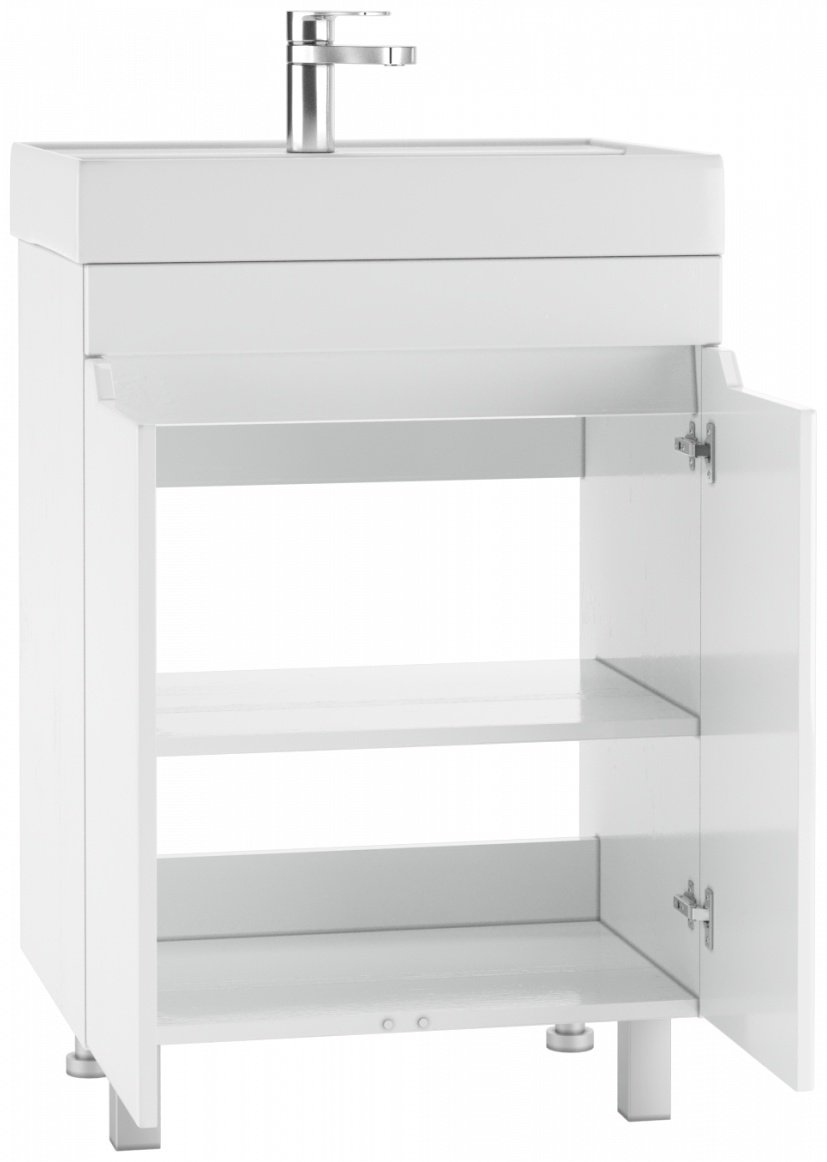 Тумба с раковиной KABINKA.KZ Мечта 60 DM2309T, 57.5x69x43.5 см, белый