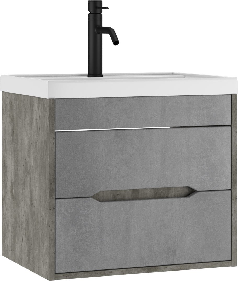 Тумба с раковиной KABINKA.KZ Bazis 60 Loft В2 Бетон, 59x51x44.5 см, серый купить,NaN