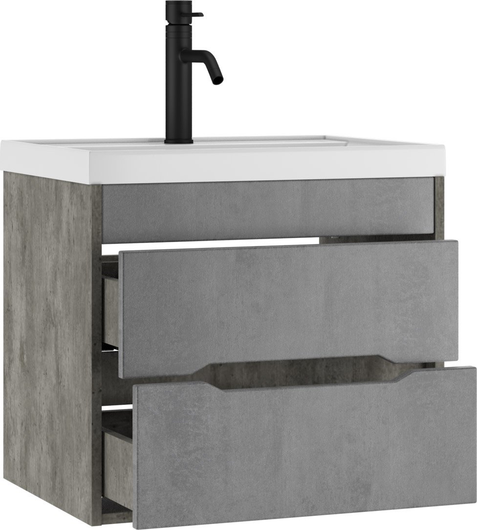 Тумба с раковиной KABINKA.KZ Bazis 60 Loft В2 Бетон, 59x51x44.5 см, серый купить,NaN
