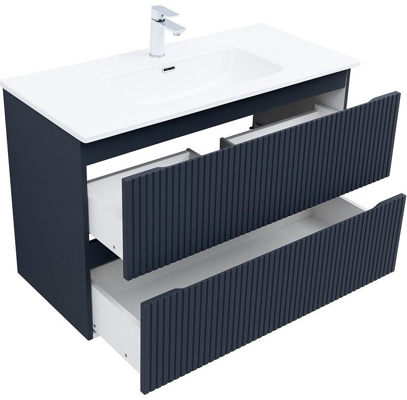 Тумба с раковиной KABINKA.KZ Flat 100 335431, 100x63.7x45 см, темно-серый купить,NaN