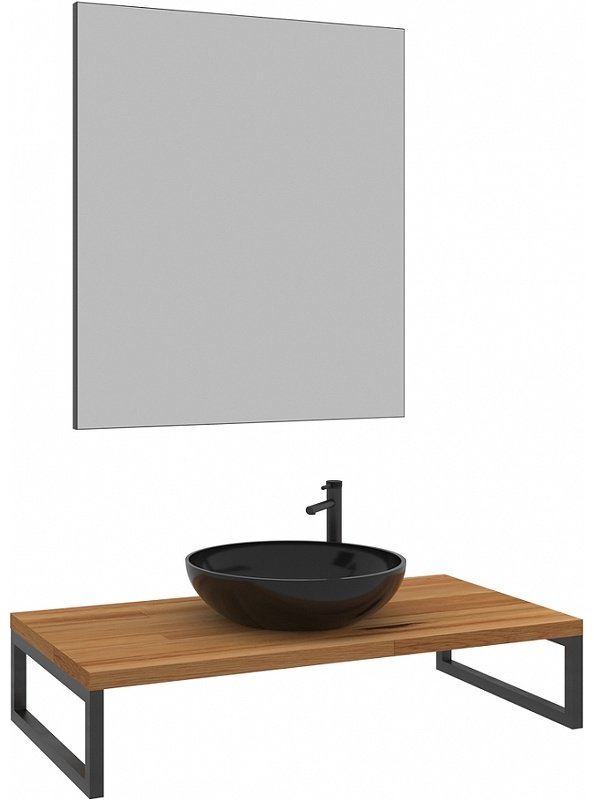 Тумба без раковины Kestel 95 3001039, 95x21x50 см, черный, коричневый купить,NaN
