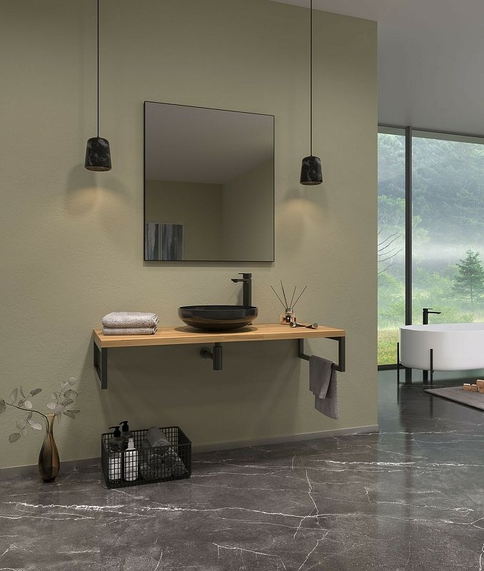 Тумба без раковины Kestel 95 3001039, 95x21x50 см, черный, коричневый купить,NaN
