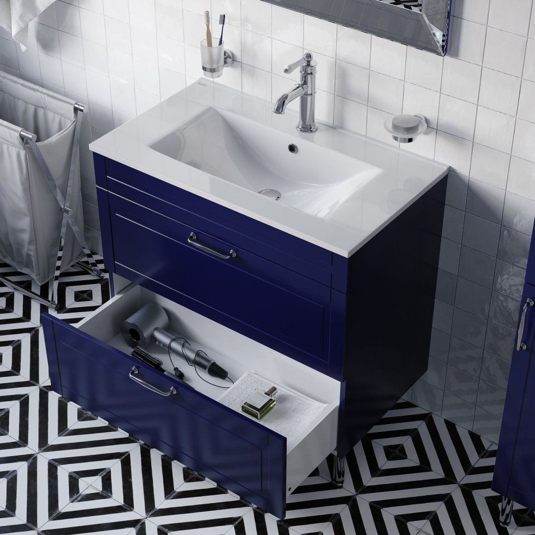Тумба с раковиной IDDIS Oxford OXF80N0i95K / 0138000i28 , 80x66x45.5 см, синий - ForteMarket Тумба с раковиной IDDIS Oxford OXF80N0i95K / 0138000i28 , 80x66x45.5 см, синий купить,NaN