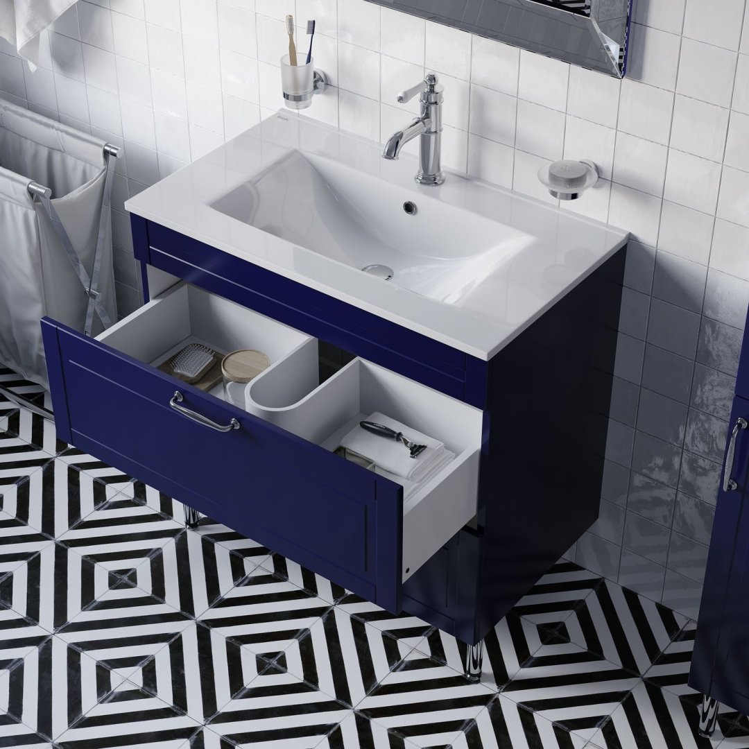 Тумба с раковиной IDDIS Oxford OXF80N0i95K / 0138000i28 , 80x66x45.5 см, синий - ForteMarket Тумба с раковиной IDDIS Oxford OXF80N0i95K / 0138000i28 , 80x66x45.5 см, синий купить,NaN