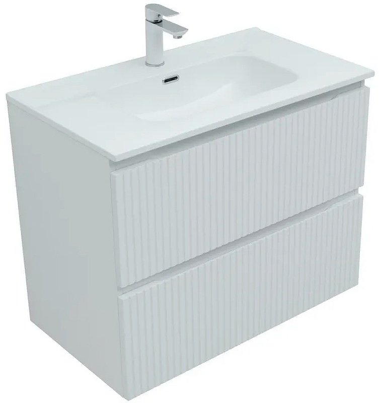 Тумба с раковиной KABINKA.KZ Flat 80 335424, 80x63.7x45.5 см, белый купить,NaN