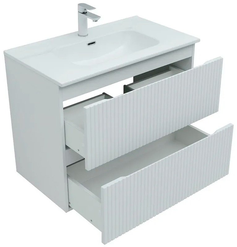 Тумба с раковиной KABINKA.KZ Flat 80 335424, 80x63.7x45.5 см, белый купить,NaN