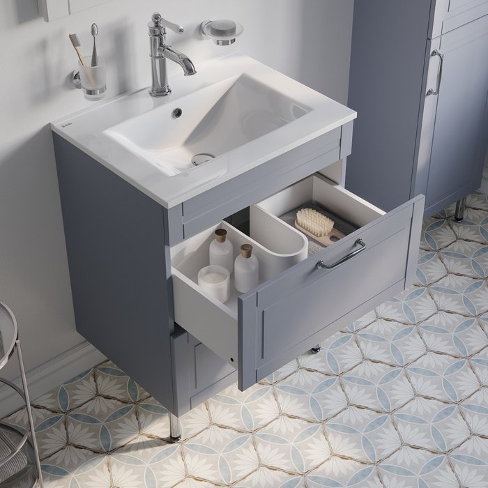 Тумба с раковиной IDDIS Oxford OXF60L0i95K / 0136000i28 , 60x66x45.5 см, светло серый купить,NaN