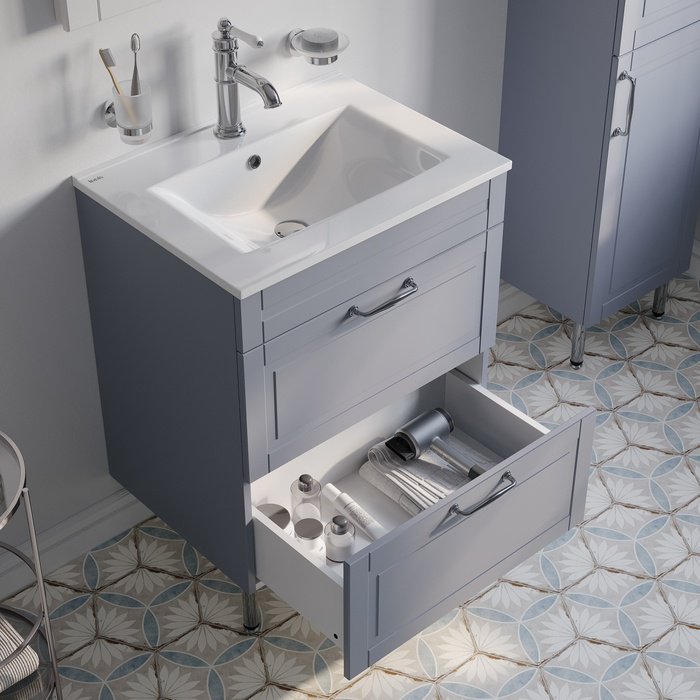 Тумба с раковиной IDDIS Oxford OXF60L0i95K / 0136000i28 , 60x66x45.5 см, светло серый купить,NaN