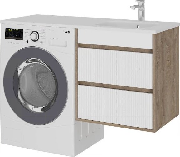 Тумба с раковиной KABINKA.KZ Лакшери, 120x62x45 см, белый, коричневый купить,NaN