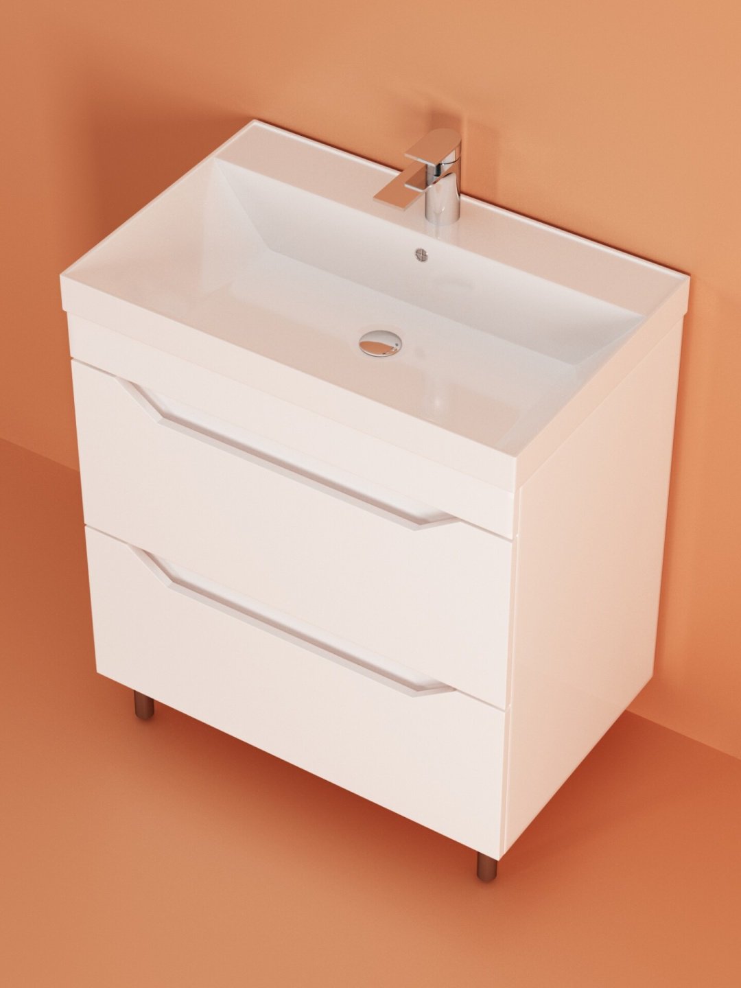 Тумба с раковиной KABINKA.KZ Сохо, 70x80x45 см, белый купить,NaN