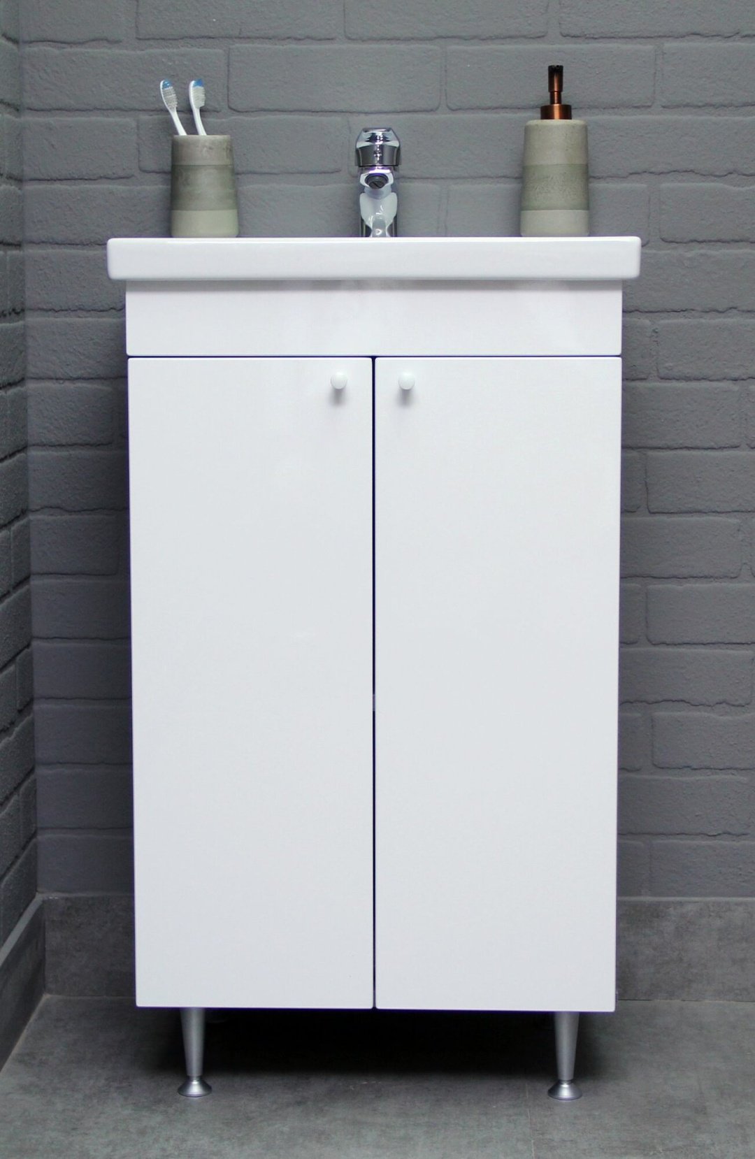 Тумба с раковиной KABINKA.KZ Como 50 DP2616T, 56.8x82x43.4 см, серый купить,NaN