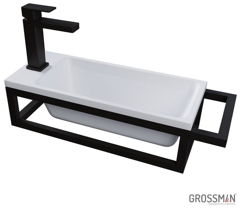 Тумба с раковиной Grossman "МЕТРИС-50 см", 50x13x21 см, черный купить,NaN